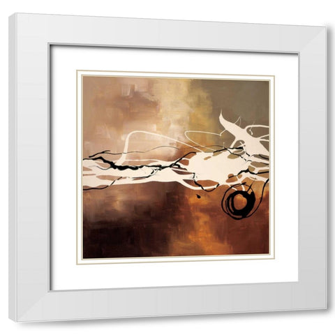 Copper Melody II White Modern Wood Framed Art Print with Double Matting by Maitland, Laurie
