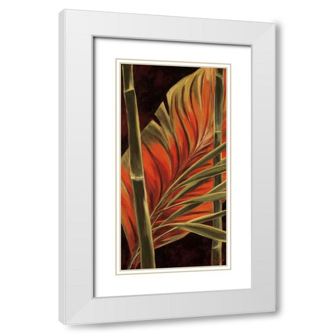 Makatea Leaves II White Modern Wood Framed Art Print with Double Matting by St. Amant, Yvette