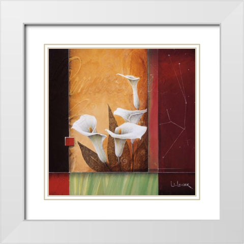 Reminiscence White Modern Wood Framed Art Print with Double Matting by Li-Leger, Don
