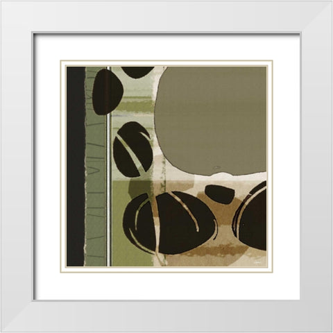 Skipping Stones I White Modern Wood Framed Art Print with Double Matting by NOAH