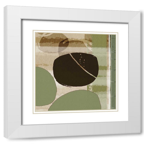 Skipping Stones III White Modern Wood Framed Art Print with Double Matting by NOAH