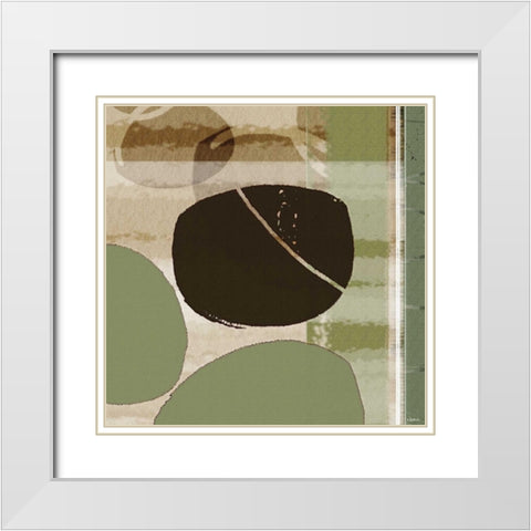 Skipping Stones III White Modern Wood Framed Art Print with Double Matting by NOAH