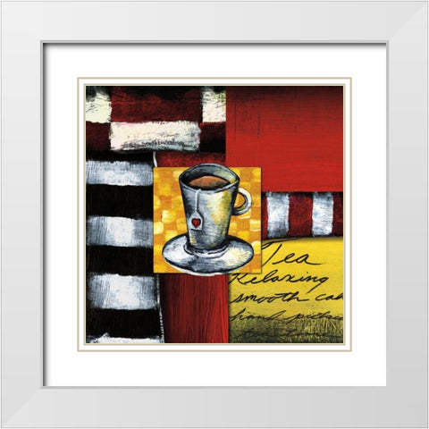 Steeping Tea White Modern Wood Framed Art Print with Double Matting by Novak, Stacey
