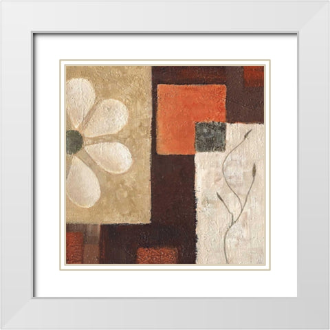 Flower Power I White Modern Wood Framed Art Print with Double Matting by Salemink-Roos, Ursula