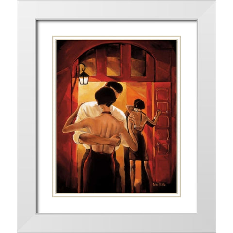 Tango Shop I White Modern Wood Framed Art Print with Double Matting by Biddle, Trish