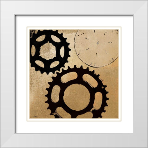 Sprockets I White Modern Wood Framed Art Print with Double Matting by NOAH