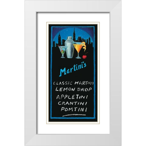Martinis White Modern Wood Framed Art Print with Double Matting by Rafuse, Will