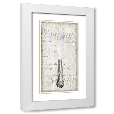 Couteau White Modern Wood Framed Art Print with Double Matting by Venter, Tandi