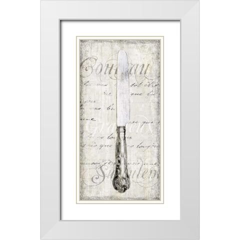 Couteau White Modern Wood Framed Art Print with Double Matting by Venter, Tandi
