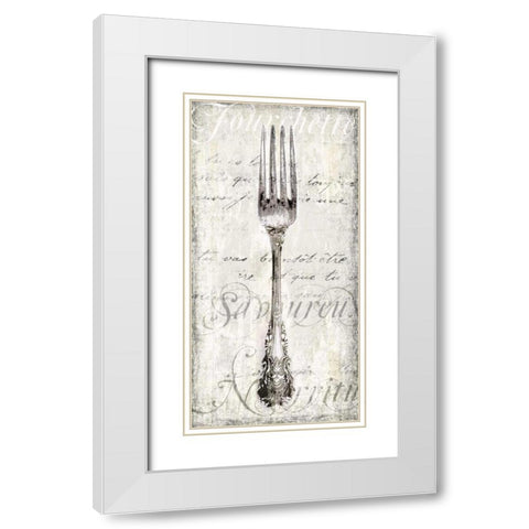 Fourchette White Modern Wood Framed Art Print with Double Matting by Venter, Tandi