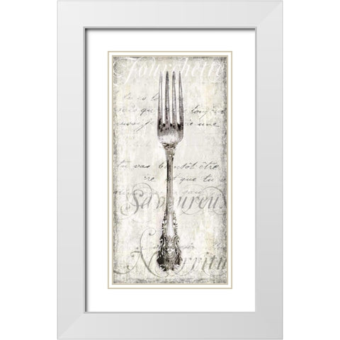 Fourchette White Modern Wood Framed Art Print with Double Matting by Venter, Tandi