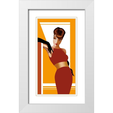 Elegantly Alana White Modern Wood Framed Art Print with Double Matting by Bravo, Jordan