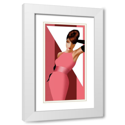 Alexandra Posing White Modern Wood Framed Art Print with Double Matting by Bravo, Jordan