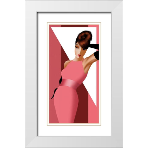 Alexandra Posing White Modern Wood Framed Art Print with Double Matting by Bravo, Jordan