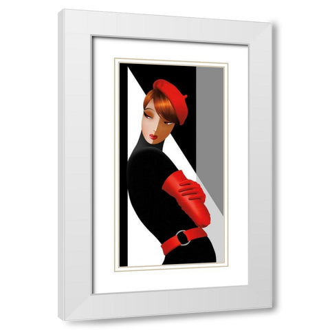 Natasha in Shadows White Modern Wood Framed Art Print with Double Matting by Bravo, Jordan