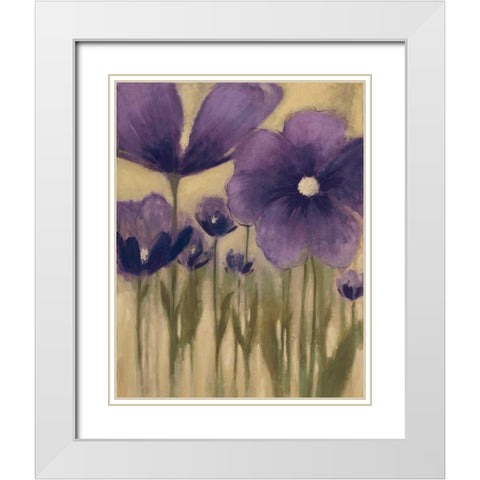 Summer Bloom I White Modern Wood Framed Art Print with Double Matting by MARIA