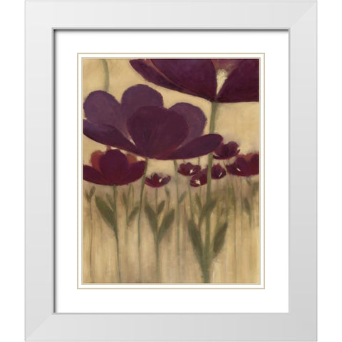 Summer Bloom II White Modern Wood Framed Art Print with Double Matting by MARIA