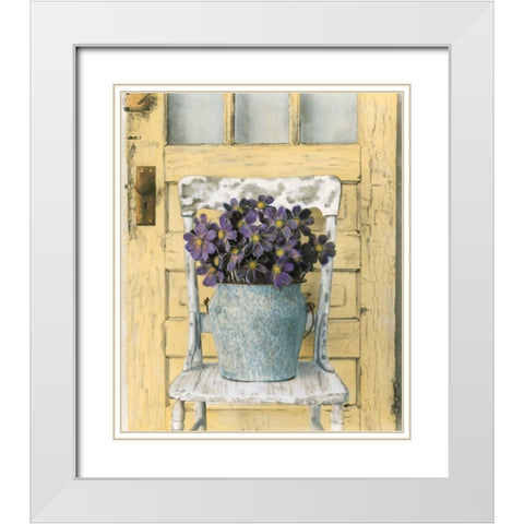 Cottage Bouquet I White Modern Wood Framed Art Print with Double Matting by Atria, Cristin