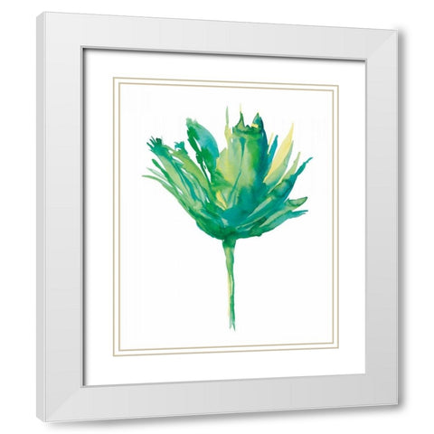 Aria II White Modern Wood Framed Art Print with Double Matting by Meyers, Rebecca