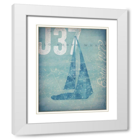 Nautical III: Sailboat White Modern Wood Framed Art Print with Double Matting by Fowler, Stephen