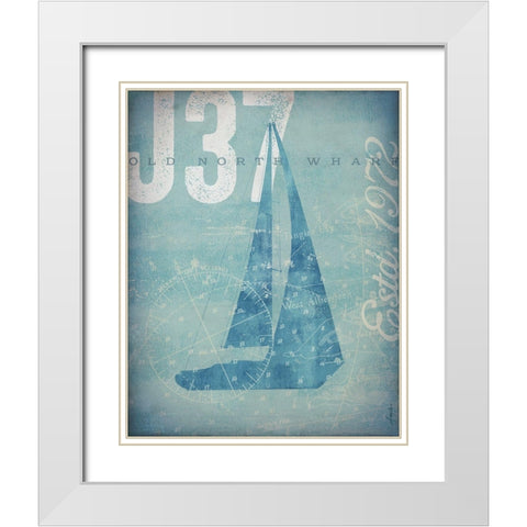Nautical III: Sailboat White Modern Wood Framed Art Print with Double Matting by Fowler, Stephen