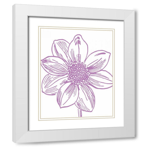 Florette I White Modern Wood Framed Art Print with Double Matting by Berg, Sabine