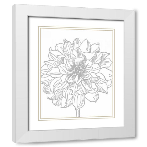 Florette III White Modern Wood Framed Art Print with Double Matting by Berg, Sabine