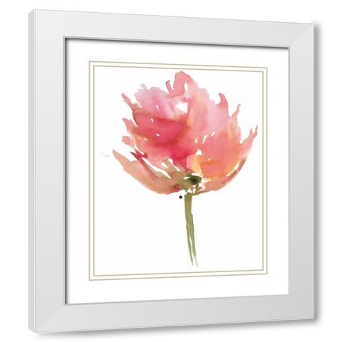 Melody I White Modern Wood Framed Art Print with Double Matting by Meyers, Rebecca