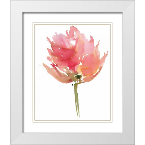 Melody I White Modern Wood Framed Art Print with Double Matting by Meyers, Rebecca