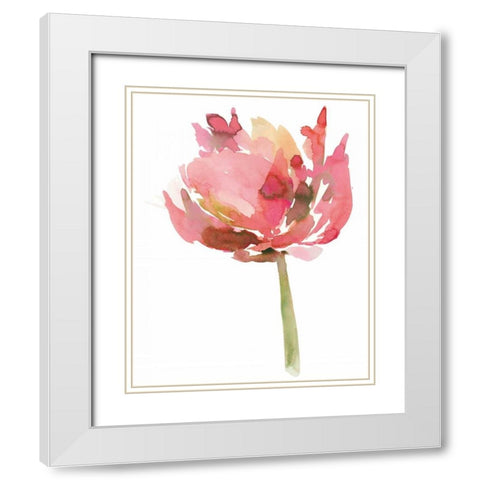 Melody II White Modern Wood Framed Art Print with Double Matting by Meyers, Rebecca