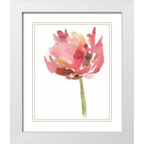 Melody II White Modern Wood Framed Art Print with Double Matting by Meyers, Rebecca