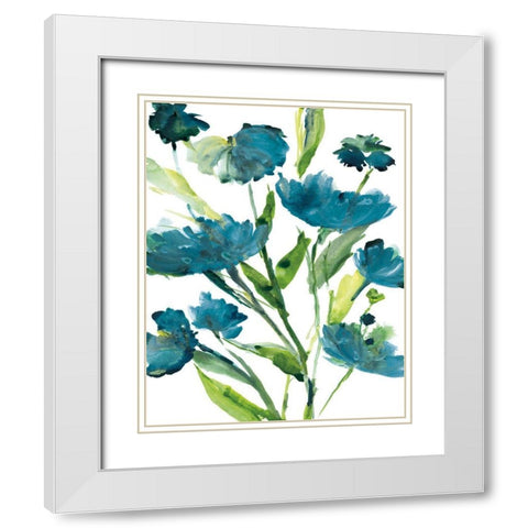 Blueberry Blooms II White Modern Wood Framed Art Print with Double Matting by Frank, Assaf