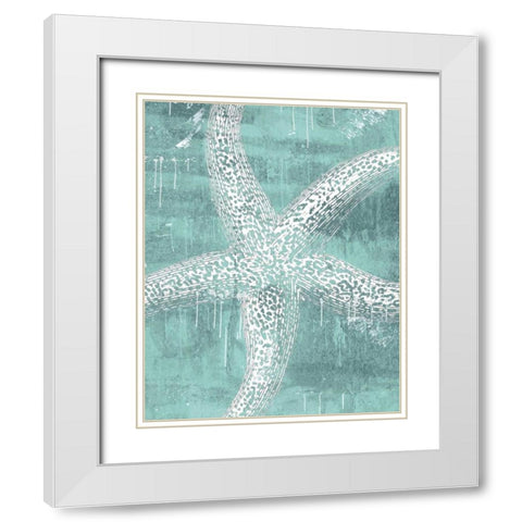 Ocean Tokens I White Modern Wood Framed Art Print with Double Matting by Sabine Berg