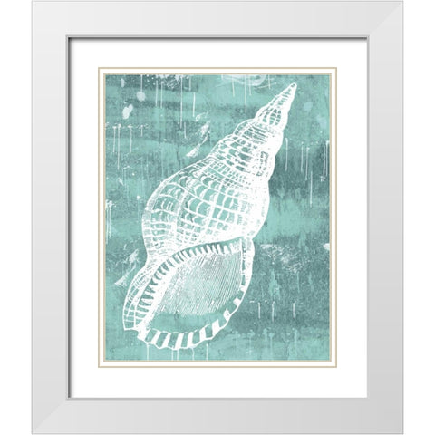 Ocean Tokens II White Modern Wood Framed Art Print with Double Matting by Sabine Berg