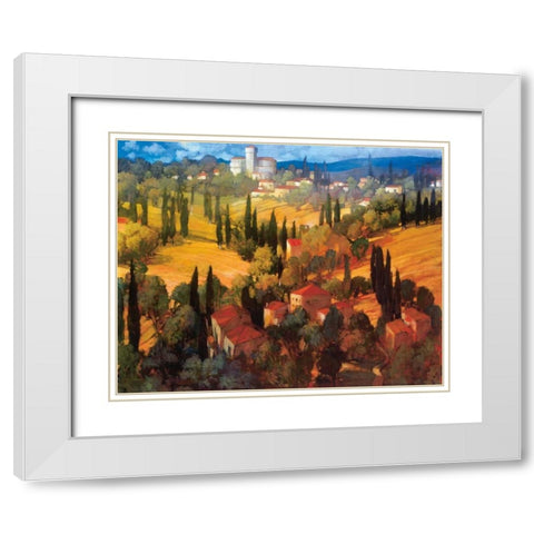 Tuscan Castle White Modern Wood Framed Art Print with Double Matting by Craig, Philip