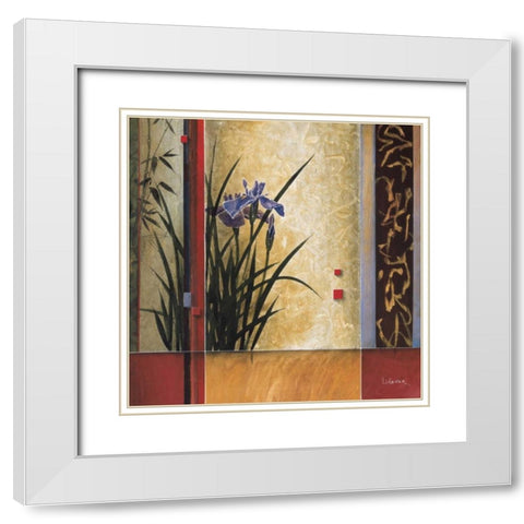 Garden Gateway White Modern Wood Framed Art Print with Double Matting by Li-Leger, Don