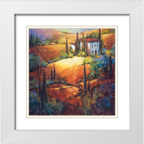 Morning Light Tuscany White Modern Wood Framed Art Print with Double Matting by OToole, Nancy