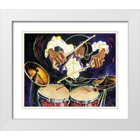 Thunder White Modern Wood Framed Art Print with Double Matting by Johnson, Steven