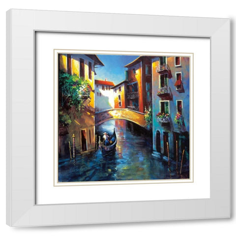 Daybreak in Venice White Modern Wood Framed Art Print with Double Matting by OToole, Nancy