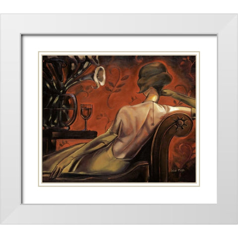 Bordeaux Lounge White Modern Wood Framed Art Print with Double Matting by Biddle, Trish
