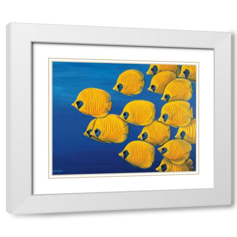 Gently Quietly White Modern Wood Framed Art Print with Double Matting by Siddle, Keith