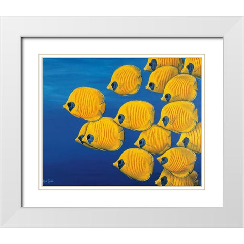 Gently Quietly White Modern Wood Framed Art Print with Double Matting by Siddle, Keith
