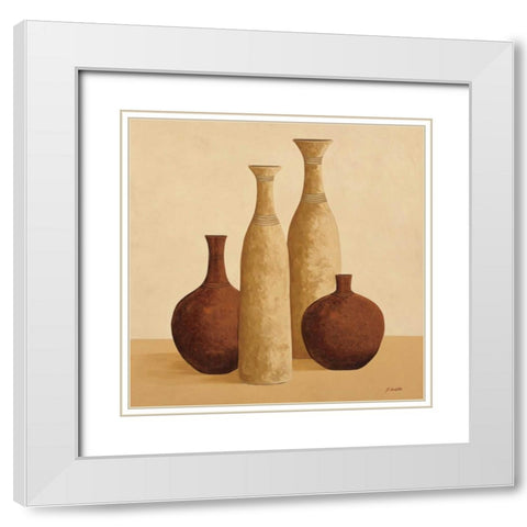 Simplistic II White Modern Wood Framed Art Print with Double Matting by Cometa, Emmanuel
