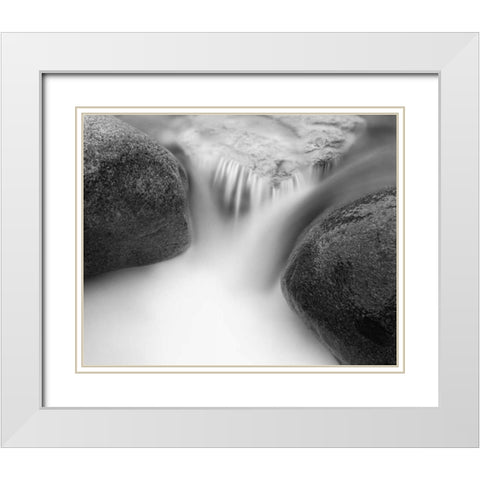 Misty Rocks I White Modern Wood Framed Art Print with Double Matting by LSH