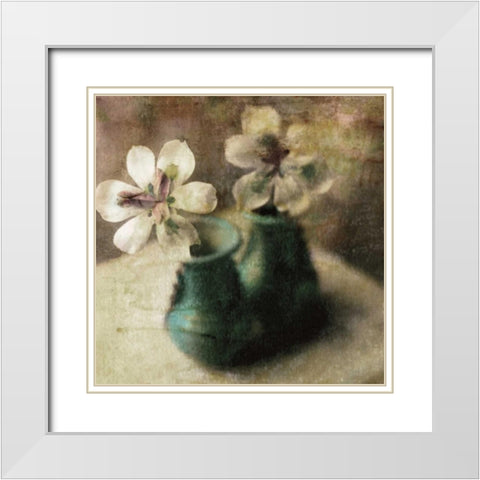 Natures Blossoms IV White Modern Wood Framed Art Print with Double Matting by Friedman, Susan