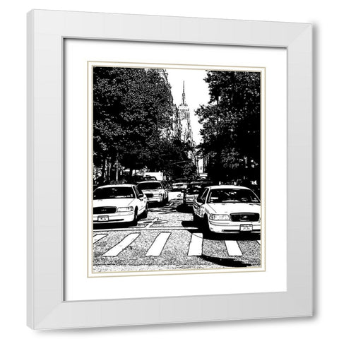 New York Minute I White Modern Wood Framed Art Print with Double Matting by Maihara/Watt, Jeff/Boyce