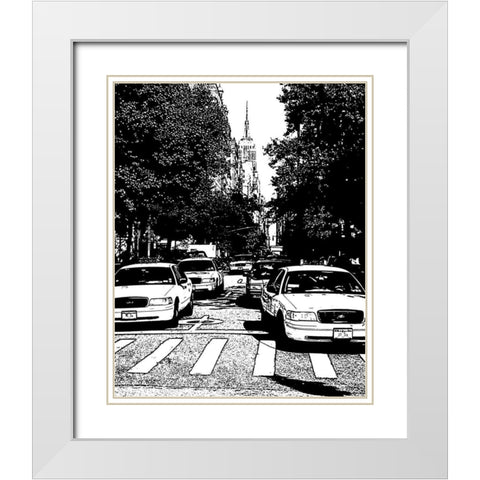 New York Minute I White Modern Wood Framed Art Print with Double Matting by Maihara/Watt, Jeff/Boyce