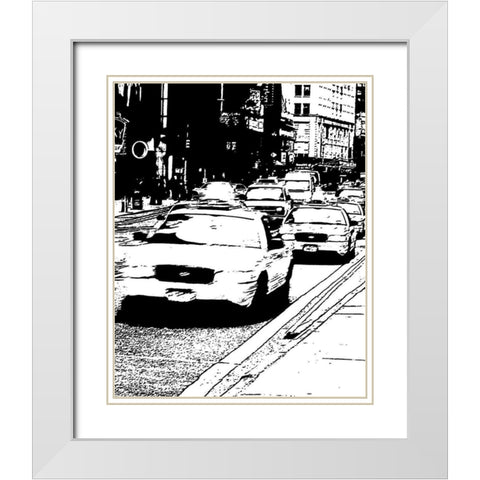 New York Minute II White Modern Wood Framed Art Print with Double Matting by Maihara/Watt, Jeff/Boyce