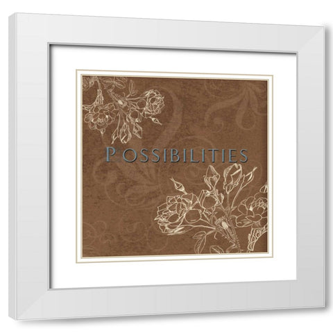 Possibilities White Modern Wood Framed Art Print with Double Matting by Tanner, Jan