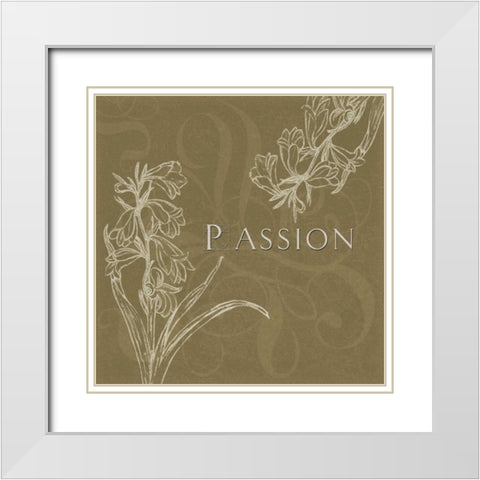 Passion White Modern Wood Framed Art Print with Double Matting by Tanner, Jan